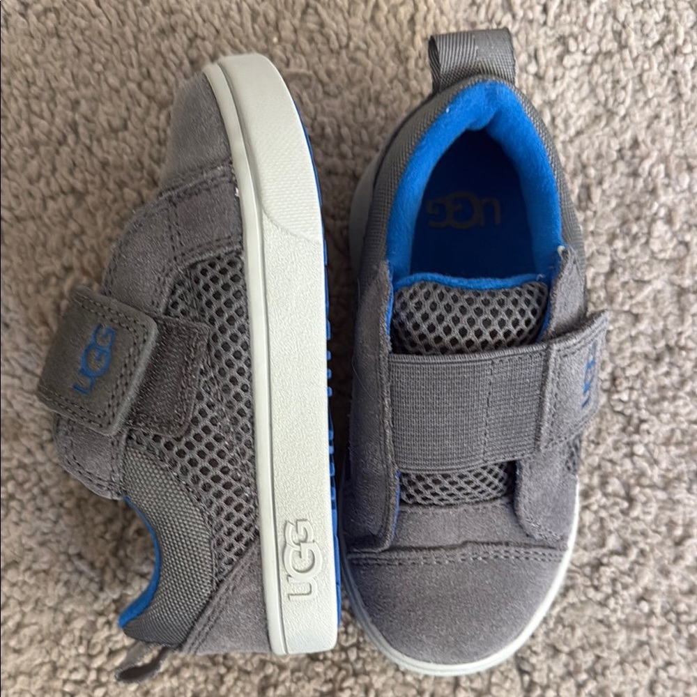 UGG Gray and Blue Slip-On Sneakers with Breathable Mesh